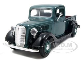 1937 Ford Pickup Truck Green and Black 1/24 Diecast Model Car by Motormax diecast model