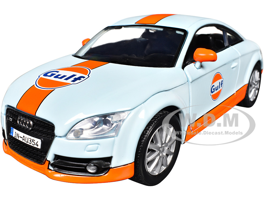 Audi TT Coupe "Gulf Oil" Light Blue with Orange Stripes "Gulf Die-Cast Collection" 1/24 Diecast Model Car by Motormax diecast model