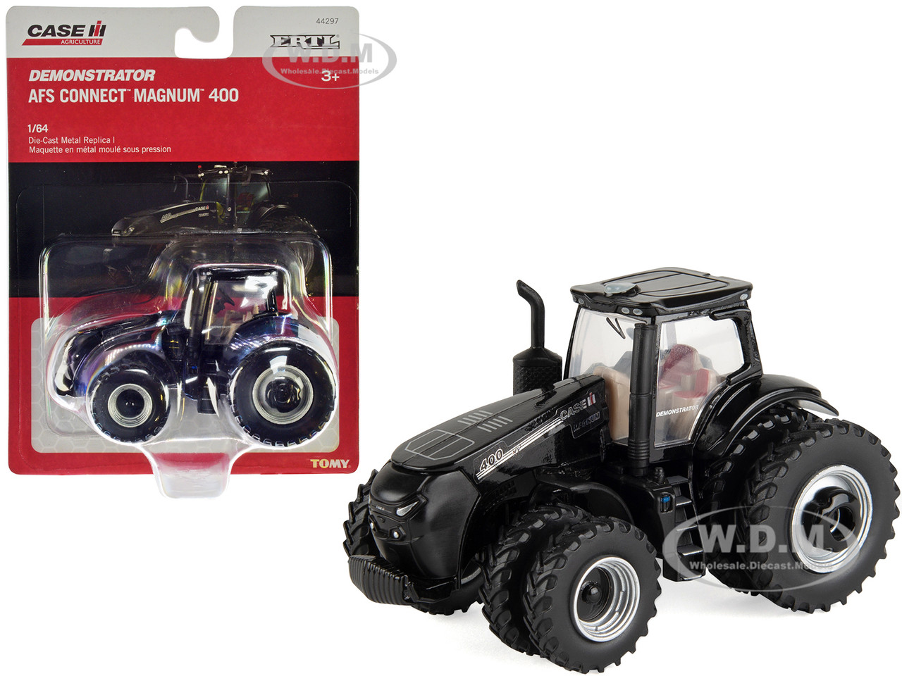 Case IH AFS Connect Magnum 400 "Demonstrator" Tractor Black with Dual Wheels "Case IH Agriculture" 1/64 Diecast Model by ERTL TOMY diecast model