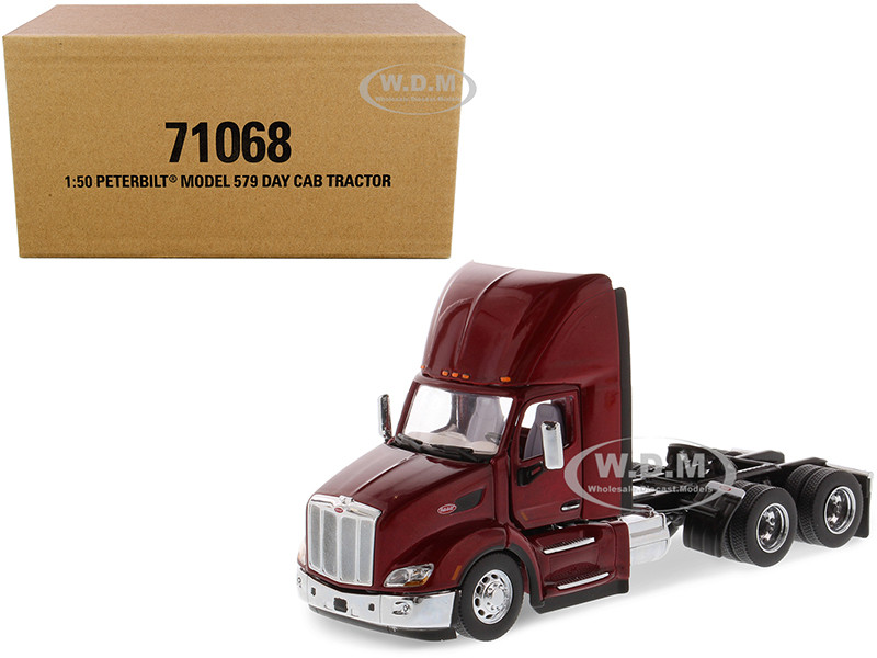 Peterbilt 579 Day Cab Truck Tractor Legendary Red "Transport Series" 1/50 Diecast Model by Diecast Masters diecast model