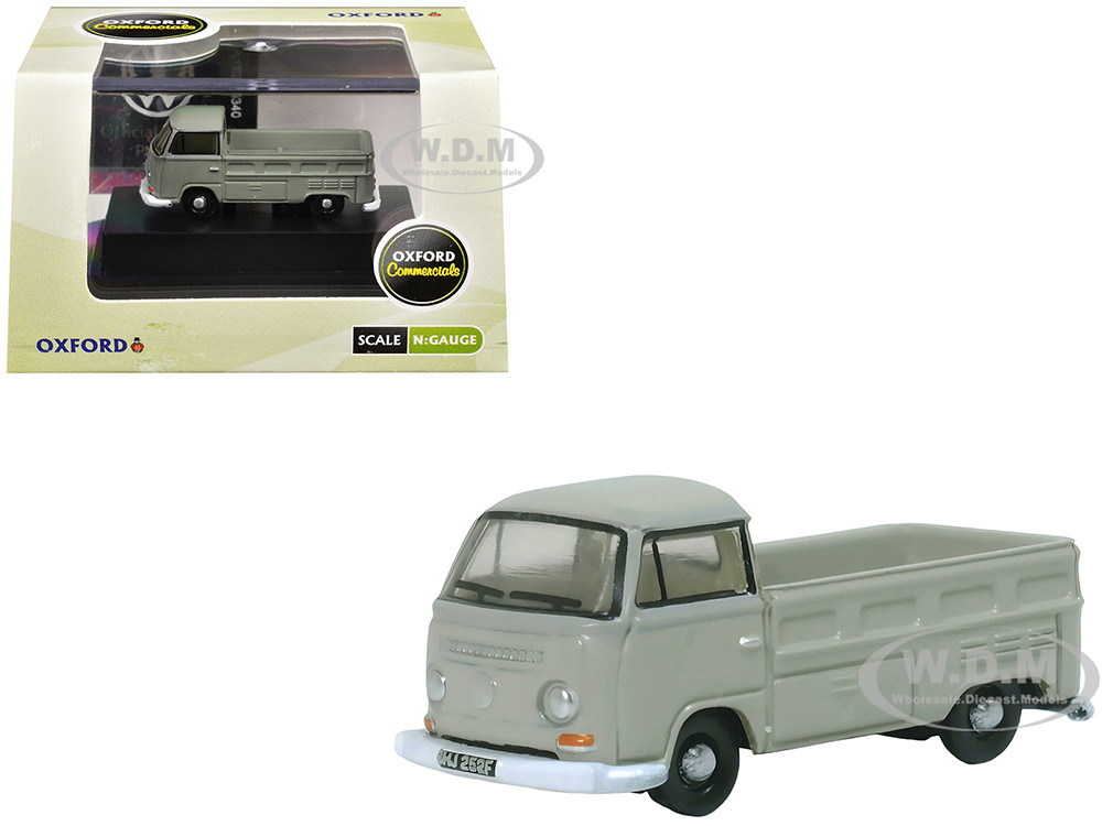 Volkswagen T2 Pickup Truck Light Gray 1/148 (N) Scale Diecast Model Car by Oxford Diecast diecast model