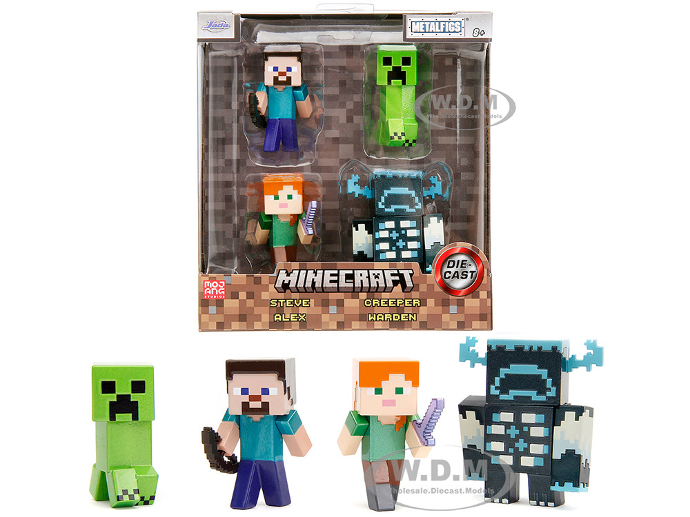 Set of 4 Diecast Figures "Minecraft" Video Game "Metalfigs" Series Diecast Models by Jada diecast model