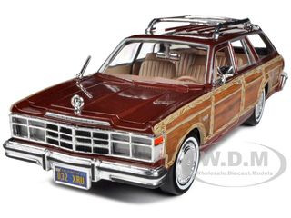 1979 Chrysler Lebaron Town and Country Burgundy 1/24 Diecast Model Car by Motormax diecast model