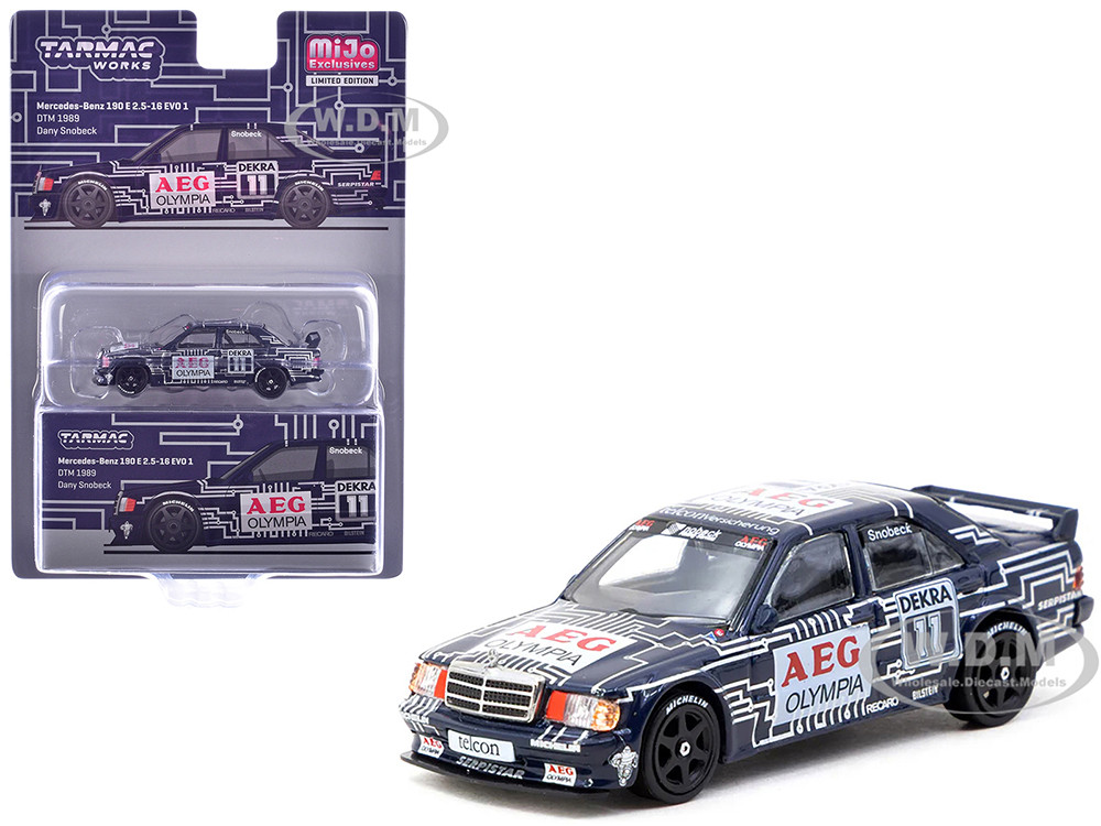 Mercedes-Benz 190 E 2.5-16 EVO 1 #11 Dany Snobeck "Deutsche Tourenwagen Meisterschaft (DTM)" (1989) "Global64" Series 1/64 Diecast Model by Tarmac Works diecast model
