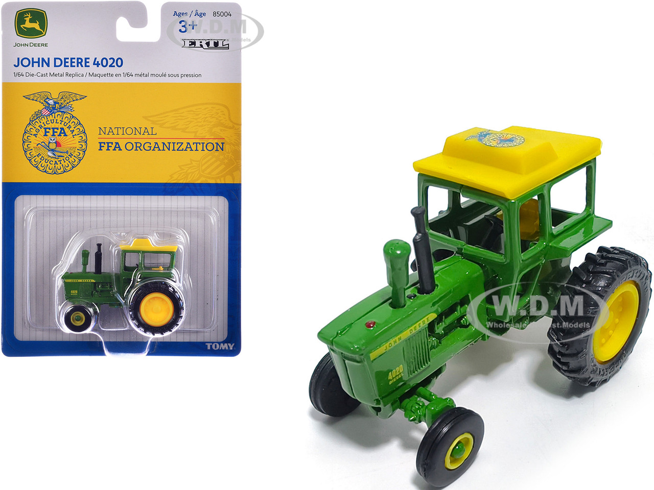 John Deere 4020 Diesel Tractor "National FFA Organization" Green with Yellow Top 1/64 Diecast Model by ERTL TOMY diecast model