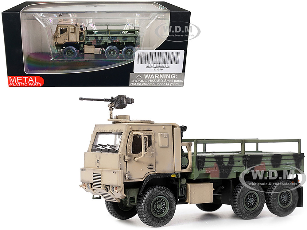 M1083 MTV (Medium Tactical Vehicle) Armored Cab Cargo Truck with Turret NATO Camouflage "US Army" "Armor Premium" Series 1/72 Diecast Model by Panzerkampf diecast model