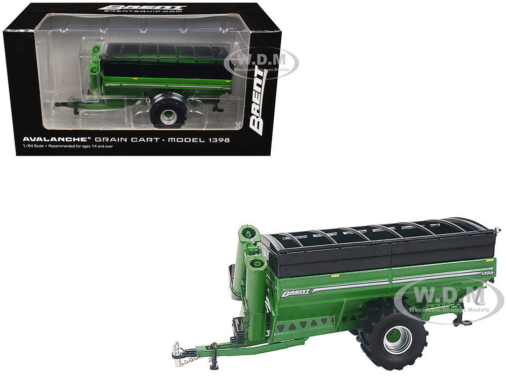 Brent 1398 Avalanche Grain Cart with Flotation Tires Green 1/64 Diecast Model by SpecCast diecast model