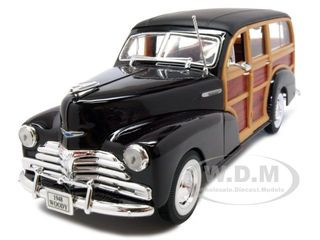 1948 Chevrolet Woody Fleetmaster Dark Brown 1/24 Diecast Model Car by Welly diecast model