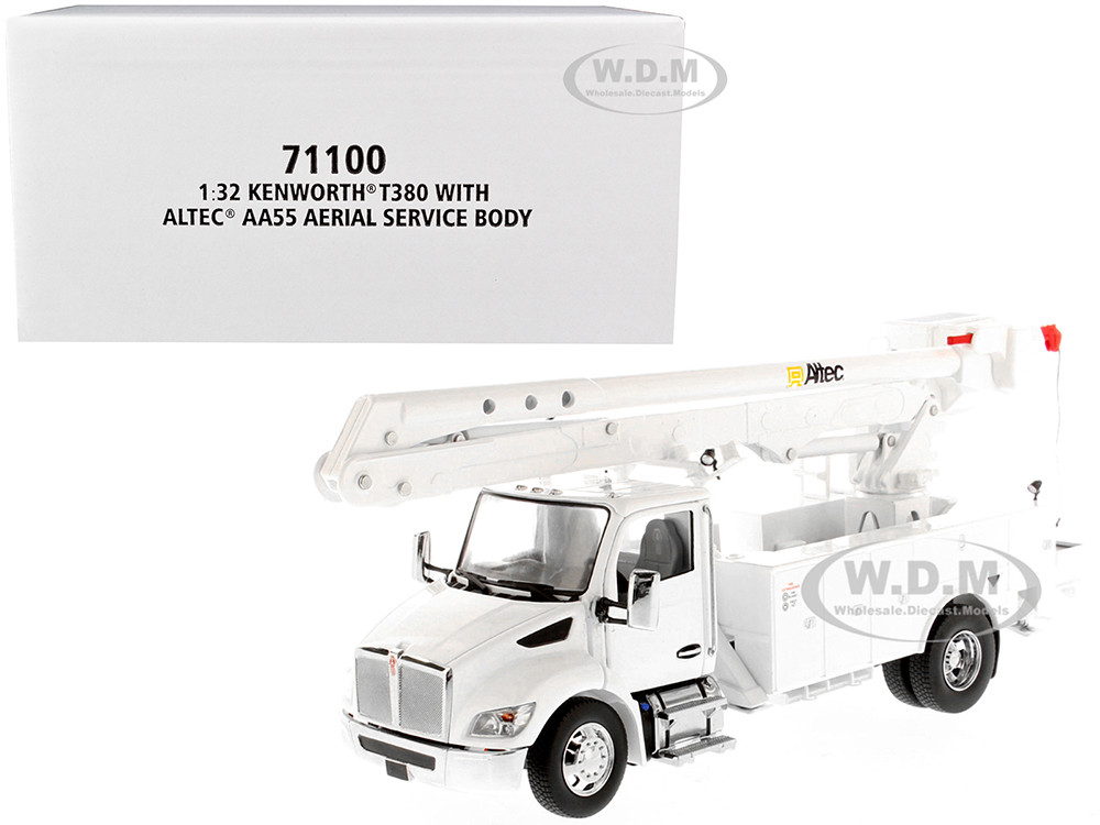 Kenworth T380 with Altec AA55 Aerial Service Truck White "Transport Series" 1/32 Diecast Model by Diecast Masters diecast model