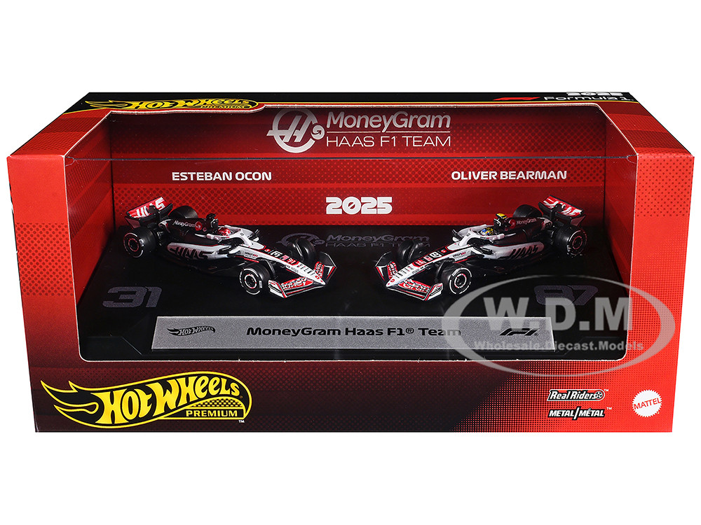 "MoneyGram Haas F1 Team" Formula One F1 World Championship (2025) 2 Piece Set Diecast Model Cars by Hot Wheels diecast model