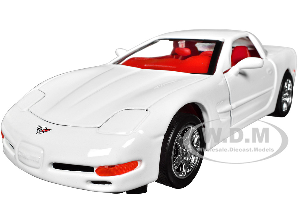 1997 Chevrolet Corvette C5 Coupe White with Red Interior "Timeless Legends" Series 1/24 Diecast Model Car by Motormax diecast model