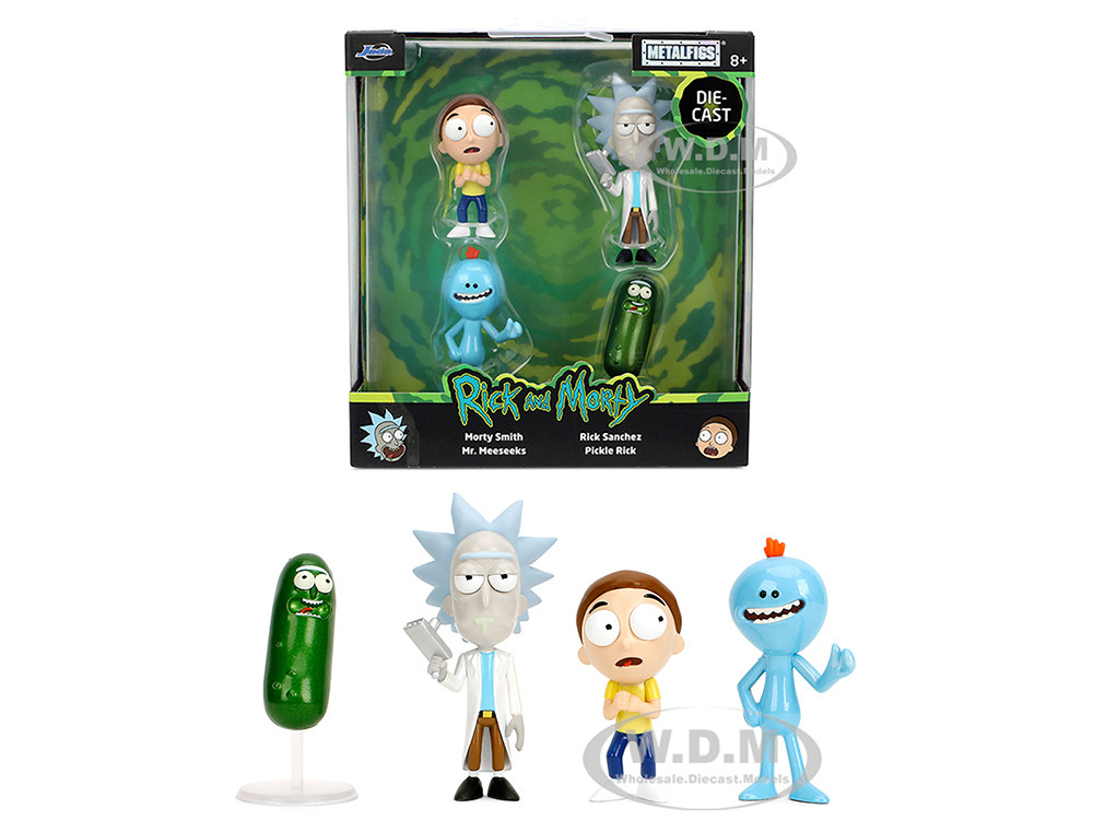 Set of 4 Diecast Figures "Rick and Morty" (2013-Current) TV Series "Metalfigs" Series Diecast Models by Jada diecast model