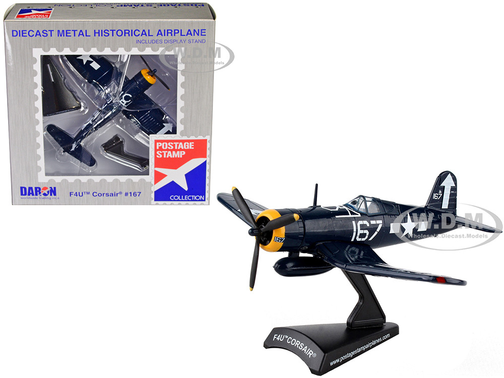 Vought F4U Corsair Fighter Aircraft #167 "VF-84 Wolf Gang" United States Navy 1/100 Diecast Model Airplane by Postage Stamp diecast model