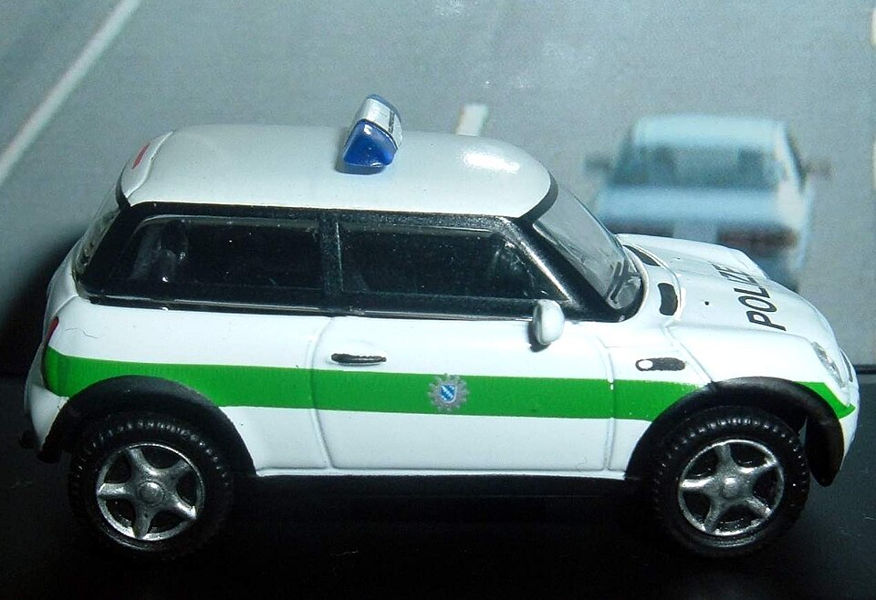 S014 Mini Cooper - Germany Polizei Bayern (2144674764), a model car by Schuco