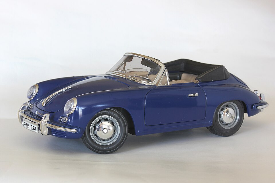 Bburago - Porsche 356 B, Baujahr 1961 (vorn, li. Seite), a model car by Bburago