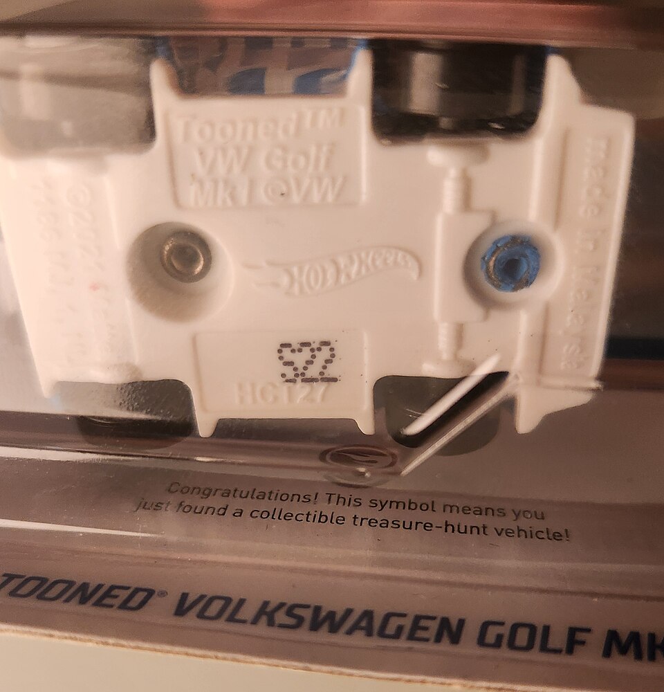 Hot Wheels Tooned Volkswagen Golf MK1 Treasure Hunt 002, a model car by Hot Wheels