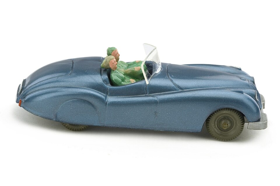 Jaguar XK (Typ 1), blaumetallic, a model car by Wiking Modellbau