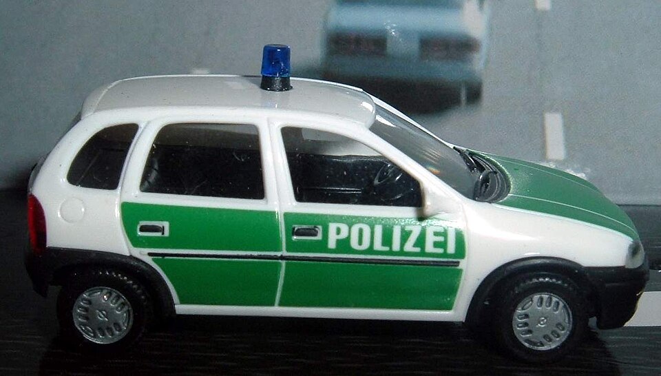 S291 Opel Corsa - Germany generic Polizei (4689454800), a model car by Herpa