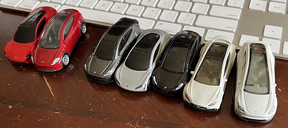 Tesla Hot Wheels and Matchbox cars, a model car by Matchbox