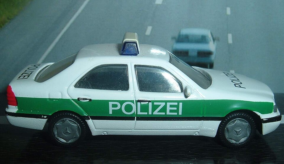 S115 Mercedes C220 - Germany Polizei white (2462053759), a model car by Herpa