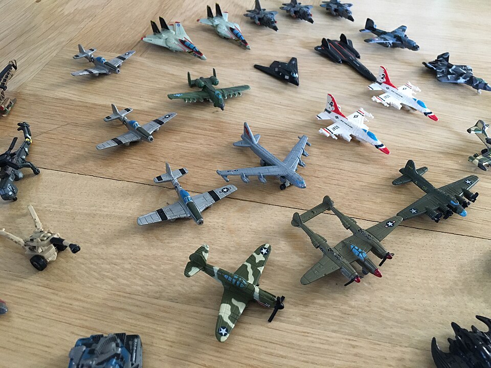Micro Machines military planes, a model car by Micro Machines