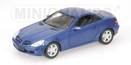 MERCEDES BENZ SLK-CLASS – WITH MOVABLE ROOF – 2004 – BLUE METALLIC 1:18 model