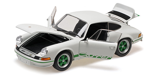 PORSCHE 911 CARRERA RS – 1972 – WHITE W/GREEN DECOR 1:18 model