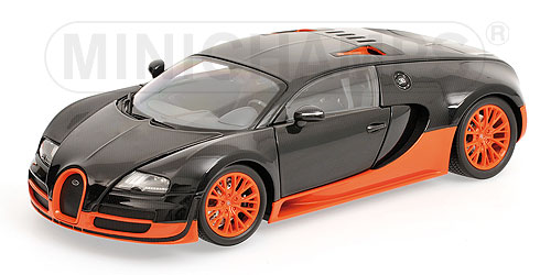 BUGATTI VEYRON SUPER SPORT – 2010 – CARBON/ORANGE – ‘WORLD RECORD CAR’ 1:18 model