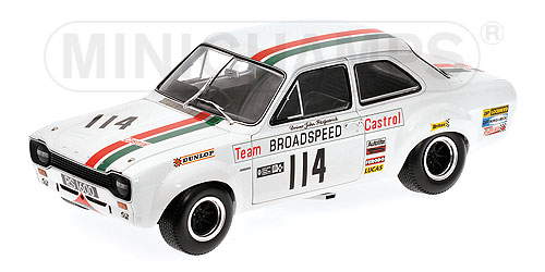 FORD ESCORT I RS1600 – BROADSPEED – FITZPATRICK – WINNERS BRANDS HATCH RACE MEETING – 1971 1:18 model