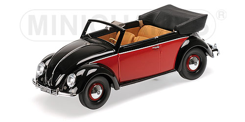 VOLKSWAGEN 1200 CABRIOLET – 1949 – BLACK/RED 1:18 model
