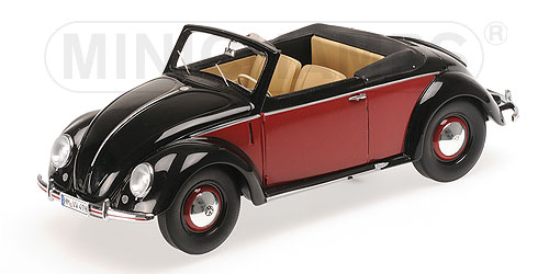 VOLKSWAGEN 1200 CABRIOLET HEBMUELLER – 1949 – BLACK/RED 1:18 model