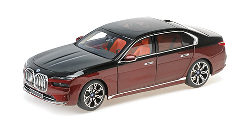 BMW i7 – 2022 – BLACK METALLIC/RED METALLIC 1:18 model