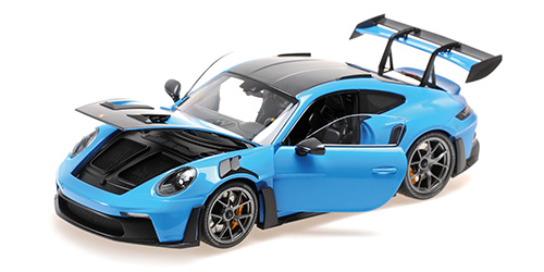 PORSCHE 911 (992) GT3 RS – 2024 – BLUE W/WEISSACH PACKAGE W DARKSILVER WHEELS - L.E. 200 pcs. 1:18 model