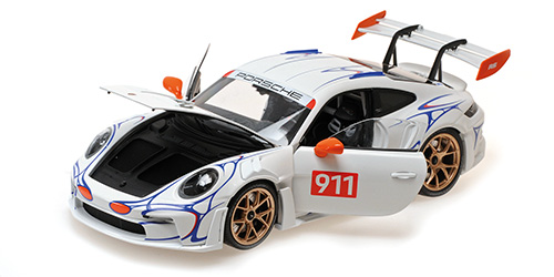 PORSCHE 911 (992) GT3RS – 2023 – WHITE/ORANGE DECOR 1:18 model