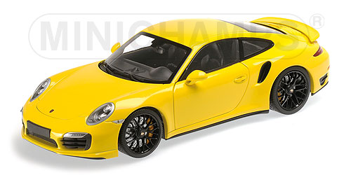PORSCHE 911 TURBO S (991) – 2013 – YELLOW W. BLACK WHEELS L.E. 300 pcs. 1:18 model