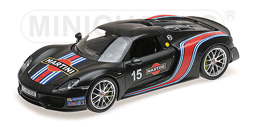 PORSCHE 918 SPYDER – 2013 – W/ WEISSACH PACKAGE – MATT BLACK W/ MARTINI STRIPES - L.E. 300 pcs. 1:18 model
