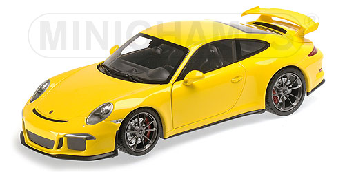 PORSCHE 911 GT3 (991) – 2013 – YELLOW W./SILVER WHEELS L.E. 300 pcs. 1:18 model