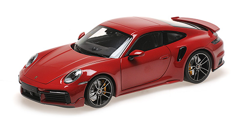 PORSCHE 911 (992) TURBO S COUPE SPORT DESIGN – 2021 – RED 1:18 model