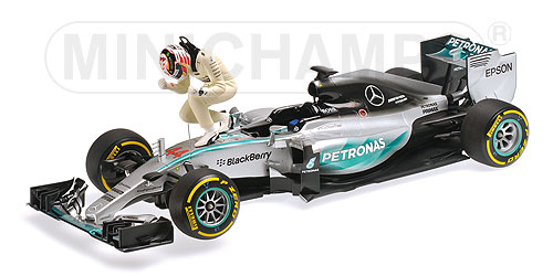 MERCEDES AMG PETRONAS F1 TEAM W06 HYBRID – LEWIS HAMILTON – WINNER USA GP 2015 – SET W/ FIGURINE L.E. 1015 pcs. 1:18 model