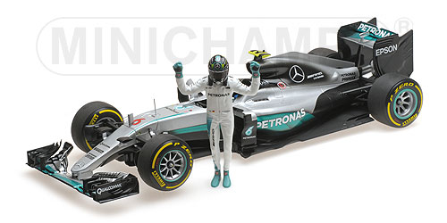MERCEDES AMG PETRONAS F1 TEAM – F1 W07 HYBRID – ROSBERG – WORLD CHAMPION 2016 – W/ FIGURINE L.E. 1002 pcs. 1:18 model