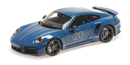 PORSCHE 911 (992) TURBO S COUPE SPORT DESIGN – 2021 – BLUE 1:18 model