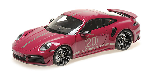 PORSCHE 911 (992) TURBO S COUPE SPORT DESIGN – 2021 – RED 1:18 model