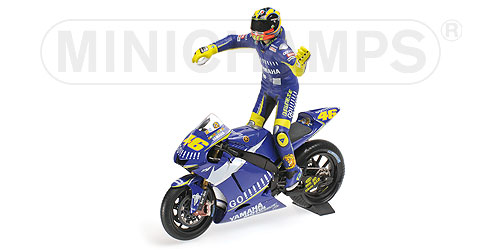 SET BIKE + FIGURINE YAMAHA YZR-M1 – VALENTINO ROSSI – MOTOGP DONINGTON 2005 L.E. 720 pcs. 1:12 model