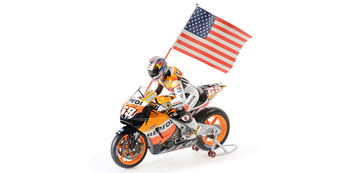 HONDA RC211V – NICKY HAYDEN – WORLD CHAMPION MOTOGP 2006 – W/ FIGURINE W/ FLAG - L.E. 1017 pcs. 1:12 model