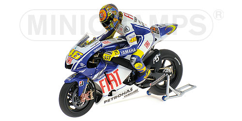 YAMAHA YZR-M1 – VALENTINO ROSSI – MOTO GP 2009 VALENCIA – WITH FIGURINE L.E. 2499 pcs. 1:12 model