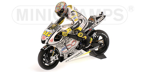 SET FIGURINE ROSSI + YAMAHA YZR-M1 + STAND #1 WIDE – MOTOGP 2010 LAGUNA SECA L.E. 555 pcs. 1:12 model