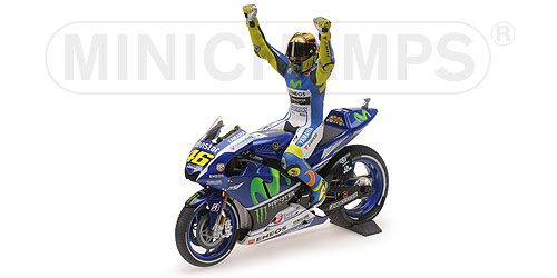 YAMAHA YZR-M1 – MOVISTAR YAMAHA MOTOGP – VALENTINO ROSSI – MOTOGP SILVERSTONE 2015 – W/ FIGURINE L.E. 1008 pcs. 1:12 model
