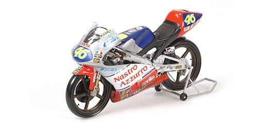 APRILIA 125 CCM – VALENTINO ROSSI – TEAM NASTRO AZZURRO APRILIA – WORLD CHAMPION GP 125 1997 – DIRTY VERSION 1:12 model