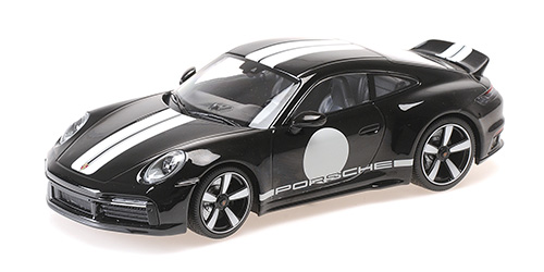 PORSCHE 911 (992) SPORT CLASSIC – 2022 – BLACK W/STRIPE 1:18 model