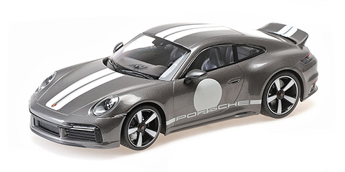 PORSCHE 911 (992) SPORT CLASSIC – 2022 – GREY METALLIC W/STRIPE 1:18 model